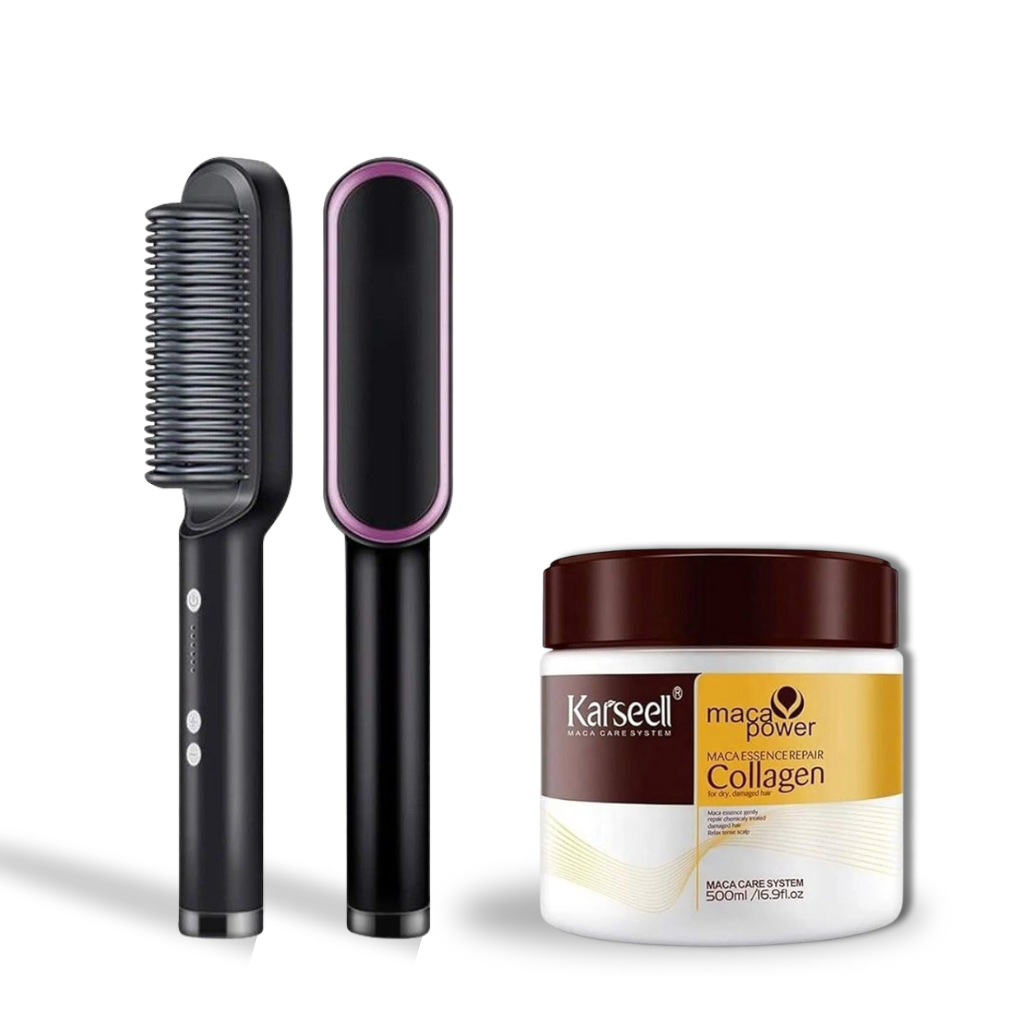 Cepillo Alisador 2-en-1 + Crema Reparadora Karseell - Original