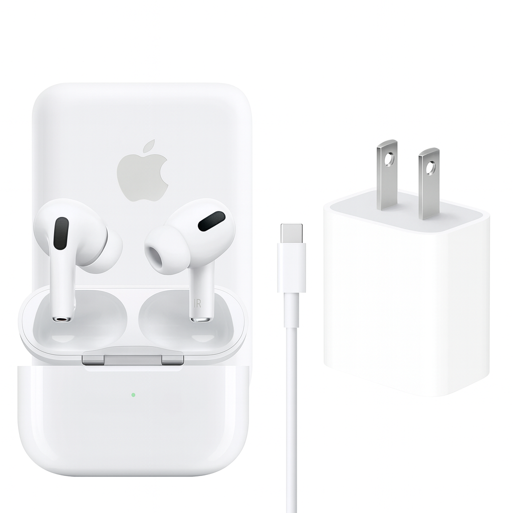 Combo Apple x4 | AirPods Pro + Battery Pack + Cargador tipo C + Cargador Lightning