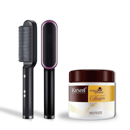 Cepillo Alisador 2-en-1 + Crema Reparadora Karseell - Original